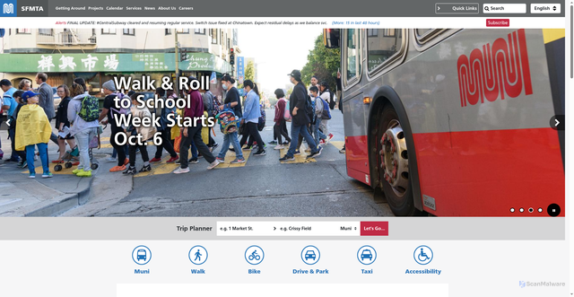 Security scan screenshot of https://www.sfmta.com/