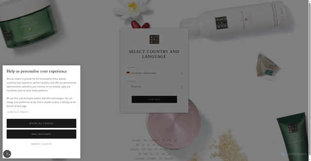 Security scan screenshot of https://www.rituals.com/