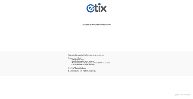 Security scan screenshot of https://www.etix.com/ticket/p/36537046/defy-wrestling-portland-hawthorne-theatre