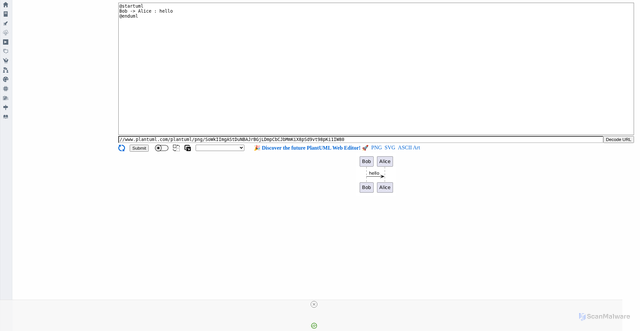 Security scan screenshot of https://www.plantuml.com