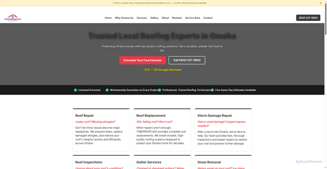 Security scan screenshot of https://timeproofusa-demo.pages.dev/