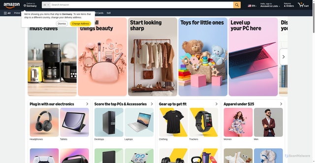 Security scan screenshot of https://www.m.amazon.com