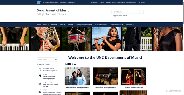 Security scan screenshot of https://music.unc.edu/