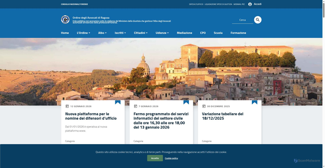 Security scan screenshot of https://www.ordineavvocatiragusa.it/