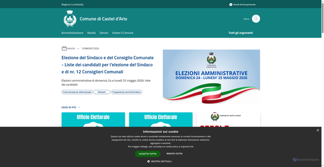 Security scan screenshot of https://www.comune.casteldario.mn.it
