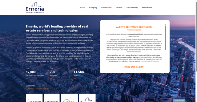 Security scan screenshot of https://emeria.eu