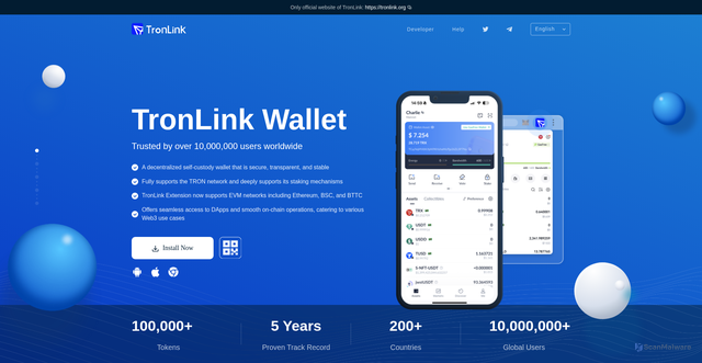 Security scan screenshot of https://www.tronlink.cloud/