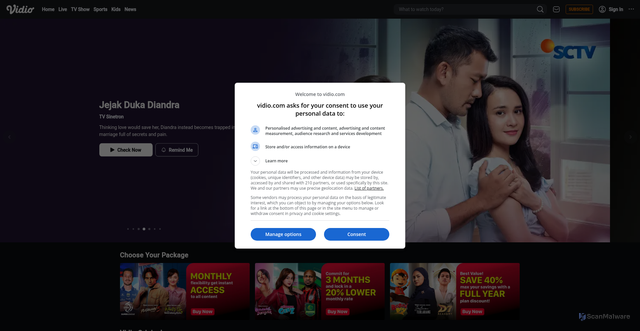Security scan screenshot of https://vidio.com