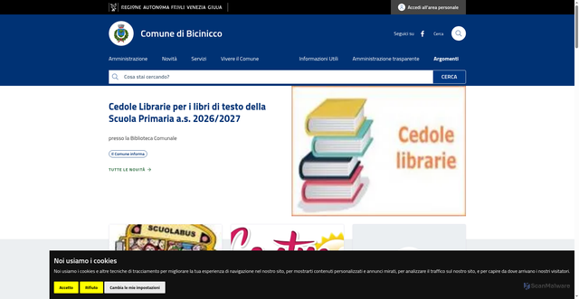 Security scan screenshot of https://www.comune.bicinicco.ud.it