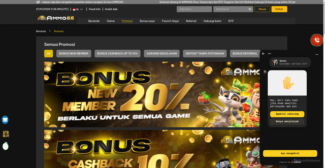 Security scan screenshot of https://ammo88jaya.com/promotion