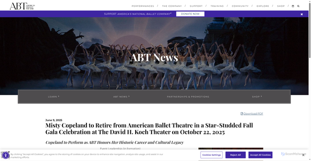 Security scan screenshot of https://www.abt.org/misty-copeland-to-retire-from-abt/