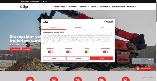 Security scan screenshot of https://trackhammer.se
