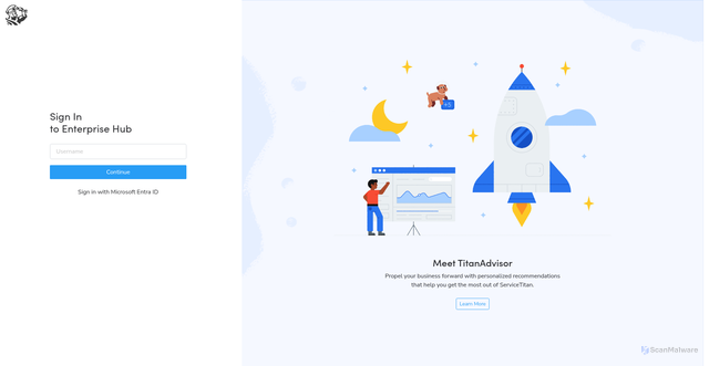 Security scan screenshot of https://enterprise-hub.servicetitan.com