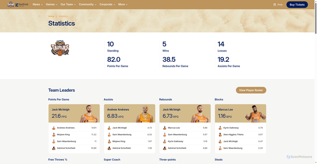 Security scan screenshot of https://www.taipans.com/statistics