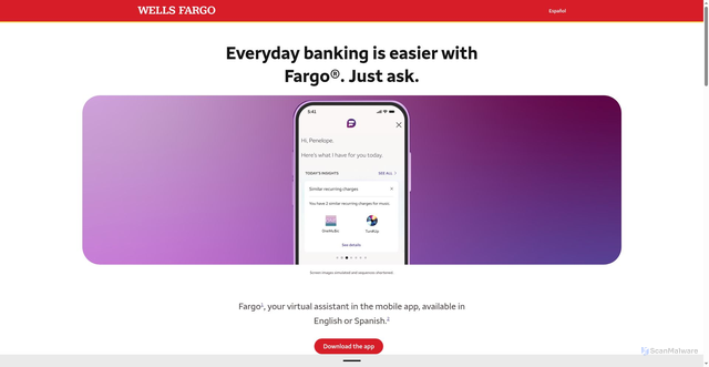 Security scan screenshot of https://sites.wf.com/fargo/