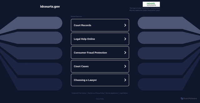 Security scan screenshot of https://idcourts.gov/