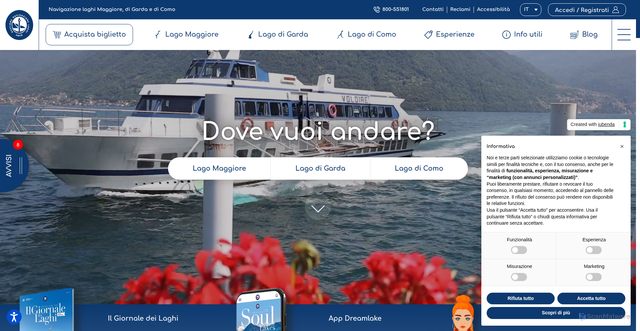 Security scan screenshot of https://www.navigazionelaghi.it/