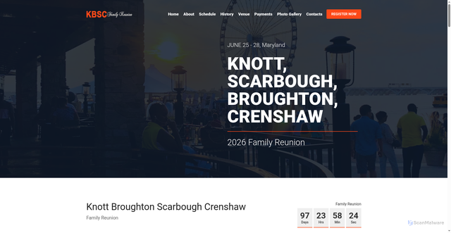 Security scan screenshot of https://knottreunion.com/