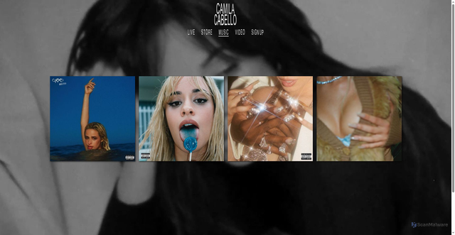Security scan screenshot of https://www.camilacabello.com/music/