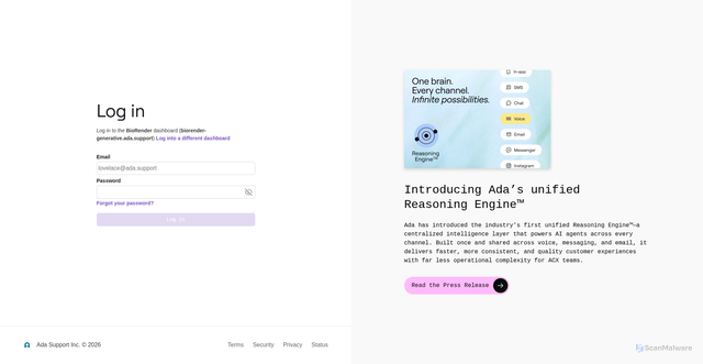 Security scan screenshot of https://biorender-generative.ada.support