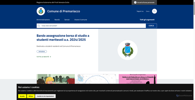 Security scan screenshot of https://www.comune.premariacco.ud.it/