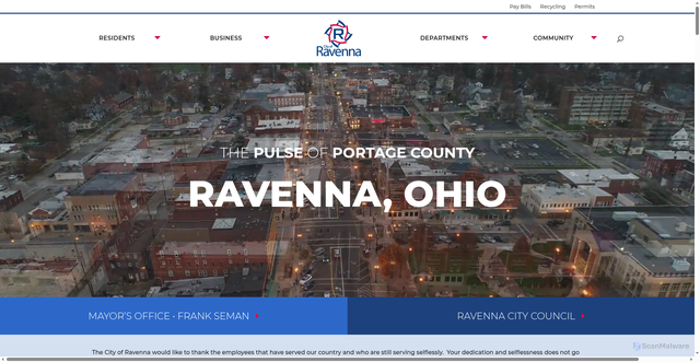 Security scan screenshot of https://www.ravennaoh.gov/