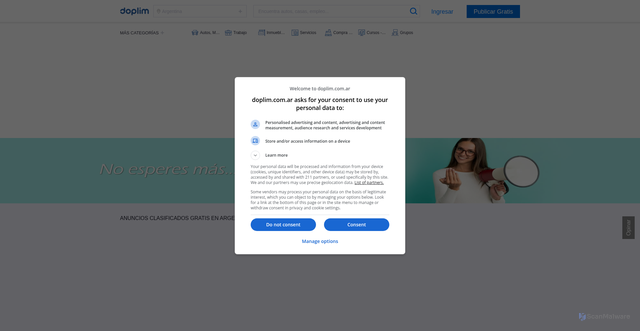 Security scan screenshot of https://doplim.com.ar