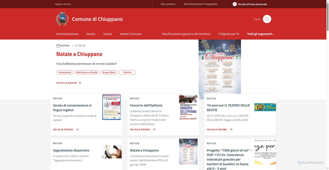 Security scan screenshot of https://www.comune.chiuppano.vi.it/
