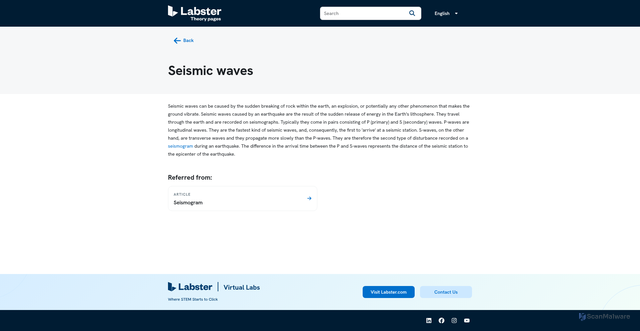 Security scan screenshot of https://theory.labster.com/seismic-waves/