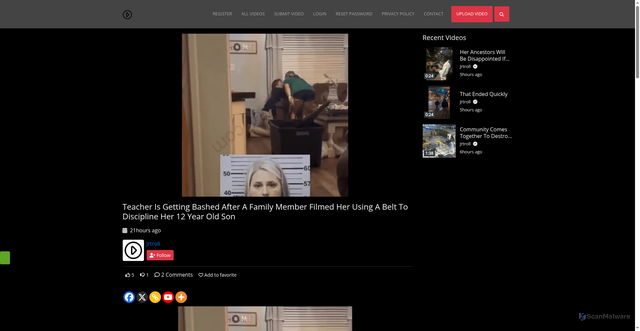 Security scan screenshot of https://trollalley.com/teacher-is-getting-bashed-after-a-family-member-filmed-her-using-a-belt-to-discipline-her-12-year-old-son/