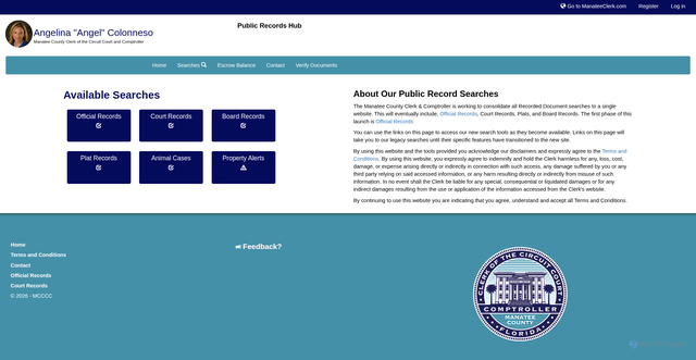 Security scan screenshot of https://records.manateeclerk.com