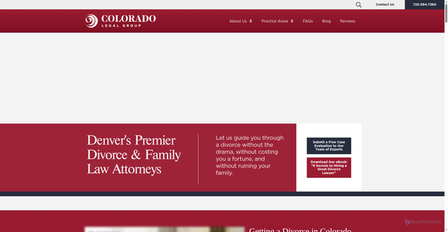 Security scan screenshot of https://www.coloradolegalgroup.com/