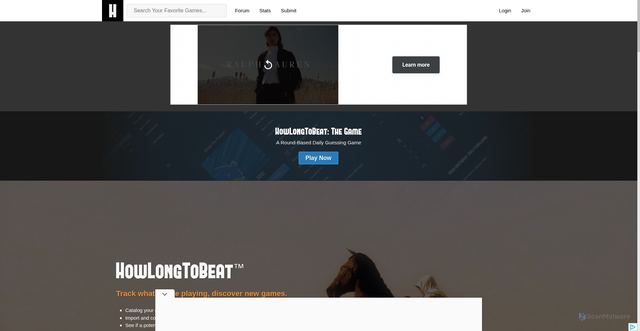 Security scan screenshot of https://howlongtobeat.com/