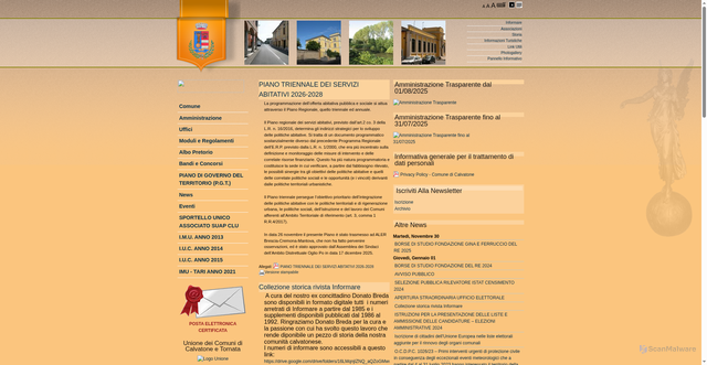 Security scan screenshot of https://www.comune.calvatone.cr.it/