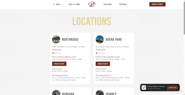 Security scan screenshot of https://www.portosbakery.com/locations/
