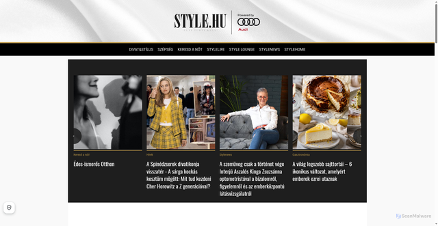 Security scan screenshot of https://stylemagazin.hu