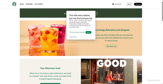 Security scan screenshot of https://www.starbucks.com