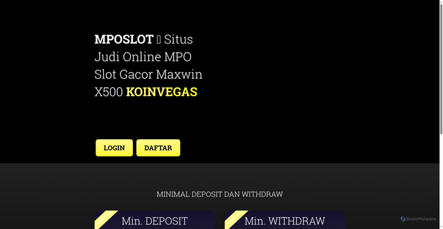 Security scan screenshot of https://mposlot-koinvegas.pages.dev/