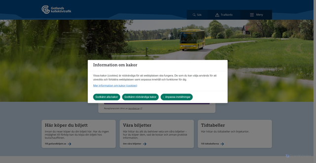 Security scan screenshot of https://gotlandskollektivtrafik.se