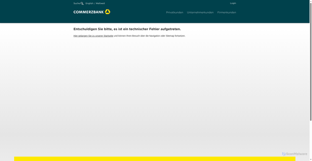 Security scan screenshot of https://cbportal.commerzbank.com
