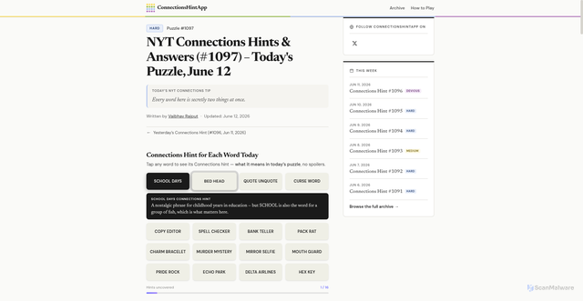 Security scan screenshot of https://connectionshintapp.com/