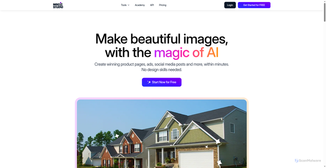 Security scan screenshot of https://magicstudio.com/