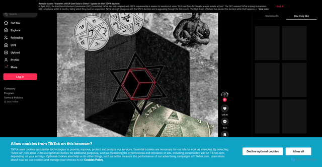 Security scan screenshot of https://vt.tiktok.com/ZS9c687pa/