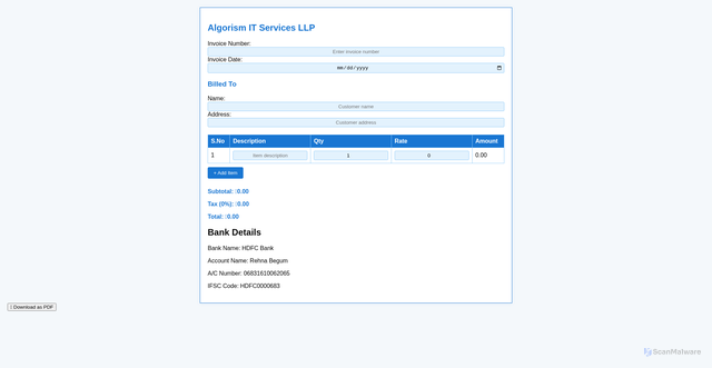 Security scan screenshot of https://sqninvoice-oa6au37pdd.edgeone.app/