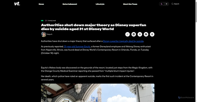 Security scan screenshot of https://vt.co/news/us/authorities-shut-down-major-theory-as-disney-superfan-dies-by-suicide-aged-31-at-disney-world