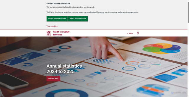 Security scan screenshot of https://www.hse.gov.uk/