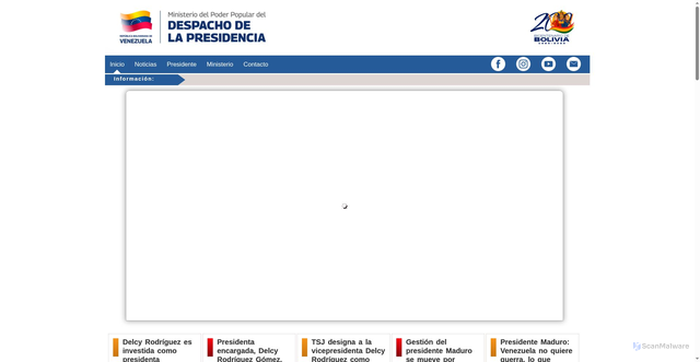 Security scan screenshot of https://www.presidencia.gob.ve/Site/Web/Principal/paginas/classIndex.php