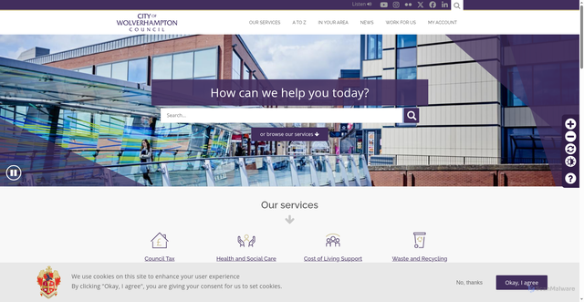 Security scan screenshot of https://www.wolverhampton.gov.uk/