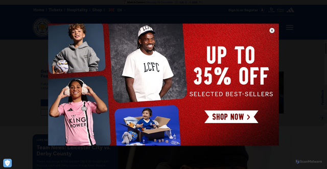 Security scan screenshot of https://www.lcfc.com/