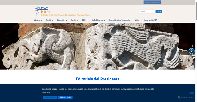 Security scan screenshot of https://omceomi.it/